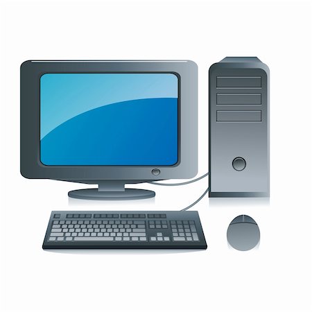 simsearch:400-04831784,k - illustration of computer on white background Fotografie stock - Microstock e Abbonamento, Codice: 400-04240799