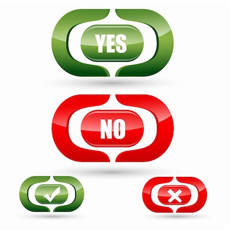 simsearch:400-04268787,k - illustration of yes and no buttons on white background Stock Photo - Budget Royalty-Free & Subscription, Code: 400-04240807