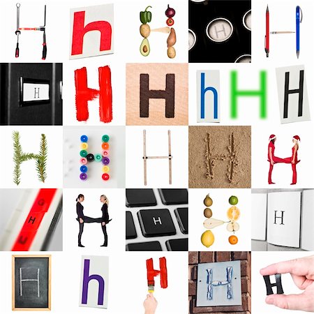 sign hands h - Collage with 25 images with letter H Stock Photo - Budget Royalty-Free & Subscription, Code: 400-04240866