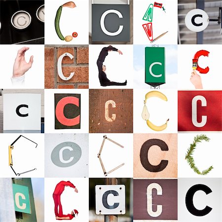 person letter c - Collage with 25 images with letter C Stock Photo - Budget Royalty-Free & Subscription, Code: 400-04240861