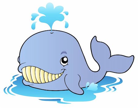 simsearch:400-04184146,k - Big cartoon whale - vector illustration. Foto de stock - Super Valor sin royalties y Suscripción, Código: 400-04240932