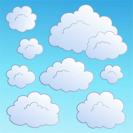 simsearch:400-04272687,k - Cartoon clouds collection 2 - vector illustration. Stockbilder - Microstock & Abonnement, Bildnummer: 400-04240942