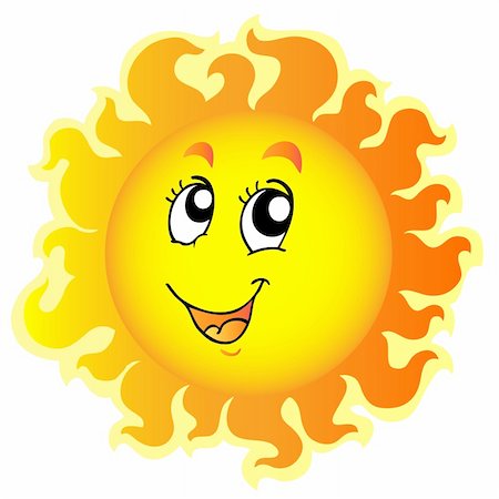 sun abstract drawing - Cute happy Sun - vector illustration. Stock Photo - Budget Royalty-Free & Subscription, Code: 400-04240978
