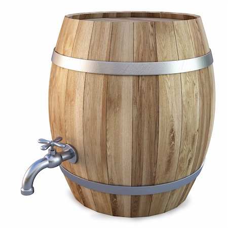 simsearch:400-05190470,k - Wooden barrel with the tap. isolated on white Stock Photo - Budget Royalty-Free & Subscription, Code: 400-04241126