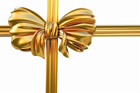 path concept nobody - golden bow. isolated on a white background including clipping path. Stock Photo - Budget Royalty-Free & Subscription, Code: 400-04241139