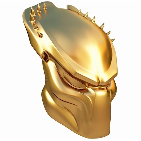 golden mask predator. isolated on white. Stock Photo - Budget Royalty-Free & Subscription, Code: 400-04241332