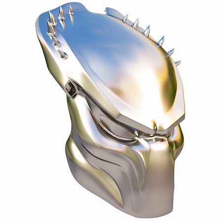 silver mask predator. isolated on white. Stock Photo - Budget Royalty-Free & Subscription, Code: 400-04241333