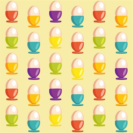simsearch:400-05383364,k - Background with cartoon egg cups, vector illustration Photographie de stock - Aubaine LD & Abonnement, Code: 400-04241700