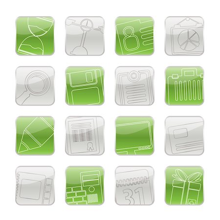 simsearch:400-04346908,k - Business and office icons - vector icon set Stock Photo - Budget Royalty-Free & Subscription, Code: 400-04241923