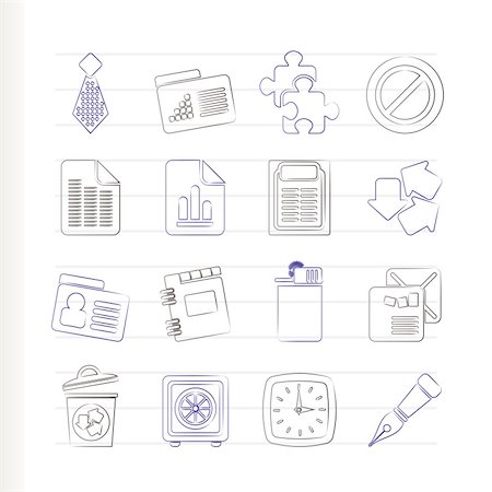 Business and Office Icons - vector icon set Stock Photo - Budget Royalty-Free & Subscription, Code: 400-04241945