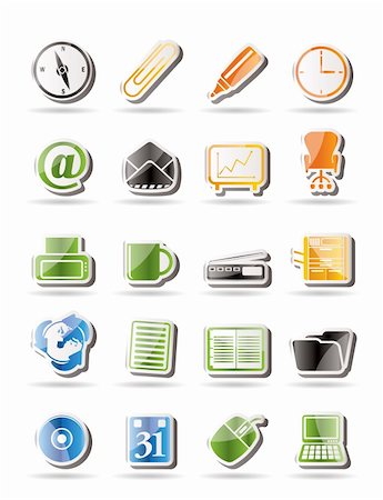 Simple Office tools icons - vector icon set 2 Stock Photo - Budget Royalty-Free & Subscription, Code: 400-04241979