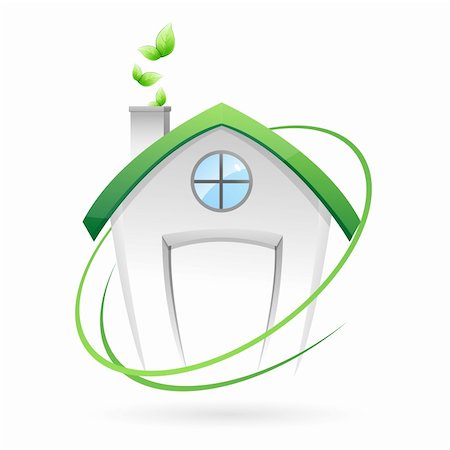 simsearch:400-04056335,k - illustration of green home on white background Stock Photo - Budget Royalty-Free & Subscription, Code: 400-04241986