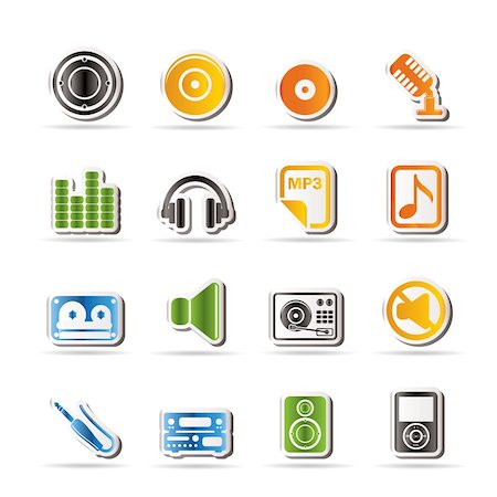 equalizer - Simple Music and sound Icons Vector Icon Set Stockbilder - Microstock & Abonnement, Bildnummer: 400-04242014