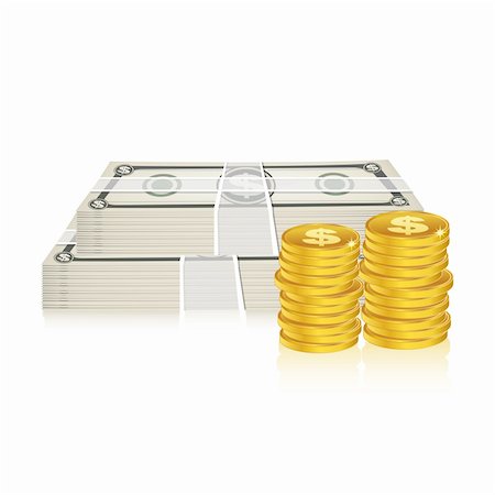 simsearch:400-08160410,k - illustration of dollar coins on white background Stockbilder - Microstock & Abonnement, Bildnummer: 400-04242029