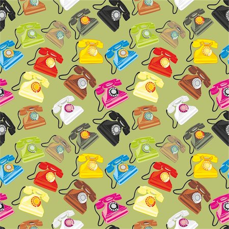 simsearch:400-07222578,k - fully editable vector illustration seamless pattern isolated phones Foto de stock - Super Valor sin royalties y Suscripción, Código: 400-04242052