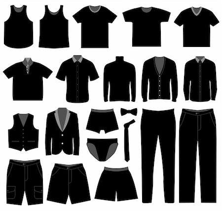 shirt tight man - A big set of male clothing and apparel. Stock Photo - Budget Royalty-Free & Subscription, Code: 400-04242127