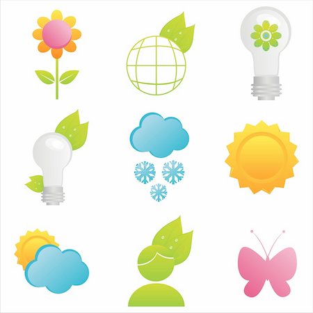simsearch:400-05739512,k - set of 9 nature icons Stock Photo - Budget Royalty-Free & Subscription, Code: 400-04242138