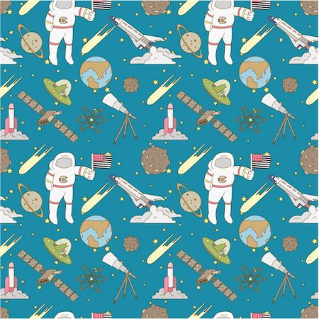 seamless space pattern Stock Photo - Budget Royalty-Free & Subscription, Code: 400-04242161