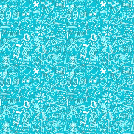 seamless travel pattern Stock Photo - Budget Royalty-Free & Subscription, Code: 400-04242174