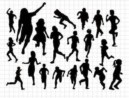 simsearch:400-04097123,k - Running black silhouettes Stock Photo - Budget Royalty-Free & Subscription, Code: 400-04242231