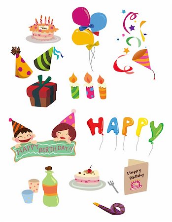 cartoon Birthday icon Stock Photo - Budget Royalty-Free & Subscription, Code: 400-04242269