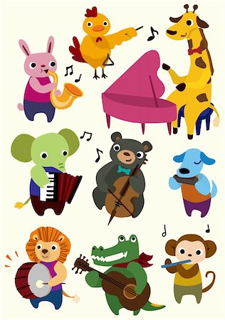 cartoon music animal icon Photographie de stock - Aubaine LD & Abonnement, Code: 400-04242262