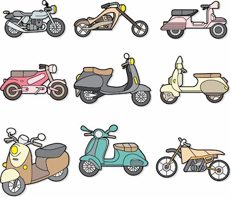 cartoon motorcycle Stock Photo - Budget Royalty-Free & Subscription, Code: 400-04242275