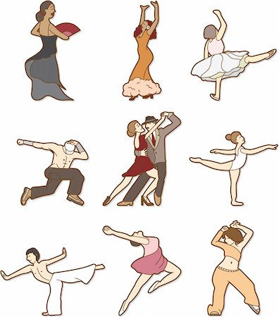 dancing icons - dancing doodle Stock Photo - Budget Royalty-Free & Subscription, Code: 400-04242291