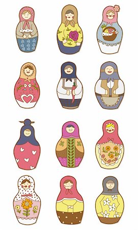 simsearch:400-04337051,k - cartoon Russian dolls Foto de stock - Royalty-Free Super Valor e Assinatura, Número: 400-04242330