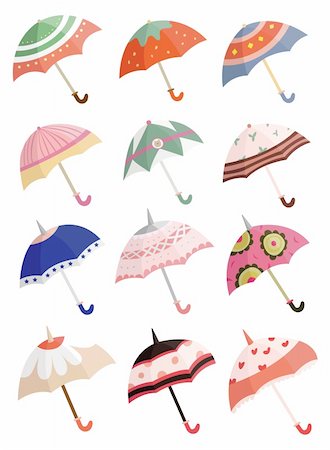 cartoon Umbrellas icon Stock Photo - Budget Royalty-Free & Subscription, Code: 400-04242354