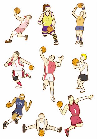 recreational sports league - cartoon basketball player Stock Photo - Budget Royalty-Free & Subscription, Code: 400-04242374