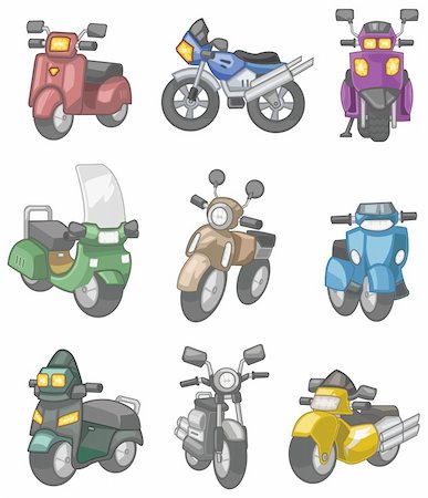 sports scooters - cartoon motorcycle Foto de stock - Super Valor sin royalties y Suscripción, Código: 400-04242370