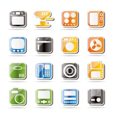 simsearch:400-04318383,k - Simple Home and Office, Equipment Icons - Vector Icon Set Stock Photo - Budget Royalty-Free & Subscription, Code: 400-04242389
