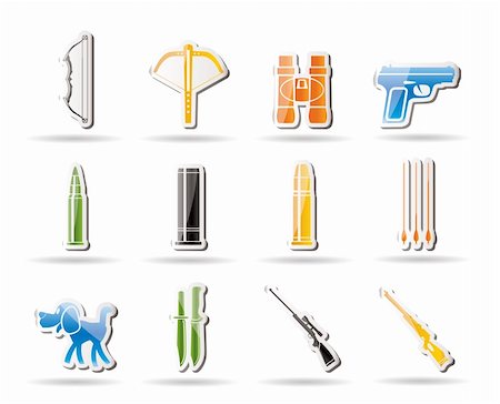 simsearch:400-05364066,k - Hunting and arms Icons - Vector Icon Set Photographie de stock - Aubaine LD & Abonnement, Code: 400-04242401