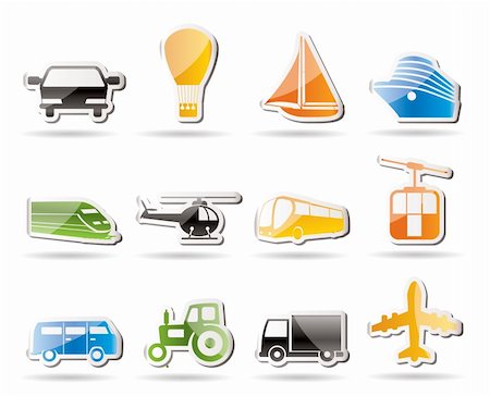 flying cars - Simple Transportation and travel icons - vector icon set Stock Photo - Budget Royalty-Free & Subscription, Code: 400-04242590