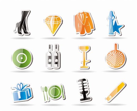 simsearch:400-04374423,k - Simple Luxury party and reception icons - vector icon set Stock Photo - Budget Royalty-Free & Subscription, Code: 400-04242603