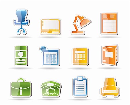 simsearch:400-05918073,k - Simple Business, office and firm icons - vector icon set Fotografie stock - Microstock e Abbonamento, Codice: 400-04242632