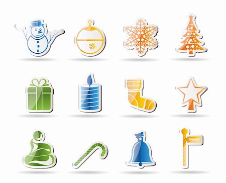 simsearch:400-05735543,k - Beautiful Christmas And Winter Icons - Vector Icon Set Photographie de stock - Aubaine LD & Abonnement, Code: 400-04242711
