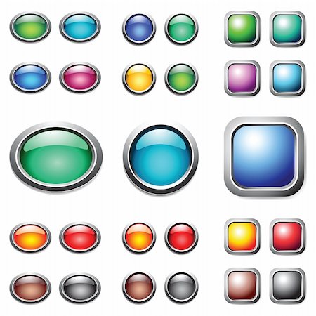 simsearch:400-04177289,k - Color buttons set.  Vector art in Adobe illustrator EPS format, compressed in a zip file. The different graphics are all on separate layers so they can easily be moved or edited individually. The document can be scaled to any size without loss of quality. Stock Photo - Budget Royalty-Free & Subscription, Code: 400-04242782