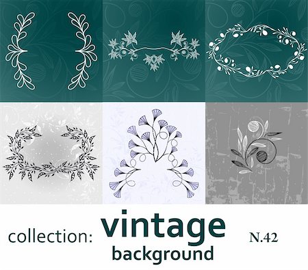deco tree vector - collection vintage background Stock Photo - Budget Royalty-Free & Subscription, Code: 400-04242794