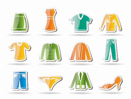 male and female Clothing Icons - Vector Icon Set Foto de stock - Super Valor sin royalties y Suscripción, Código: 400-04242915