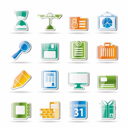 Business and office icons -  vector icon set Stock Photo - Budget Royalty-Free & Subscription, Code: 400-04242936
