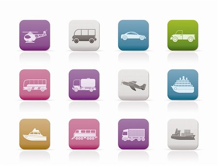 Travel and transportation icons - vector icon set Stock Photo - Budget Royalty-Free & Subscription, Code: 400-04242949