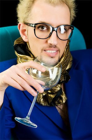 Man with blue jacket in studio shooting Stock Photo - Budget Royalty-Free & Subscription, Code: 400-04243104