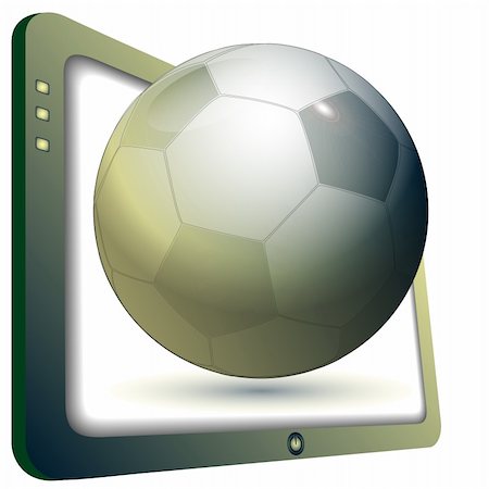 Football against the monitor of the modern TV Stock Photo - Budget Royalty-Free & Subscription, Code: 400-04243212