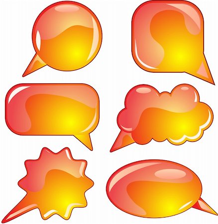 simsearch:400-04791118,k - Set of red speech bubbles different forms Stock Photo - Budget Royalty-Free & Subscription, Code: 400-04243392