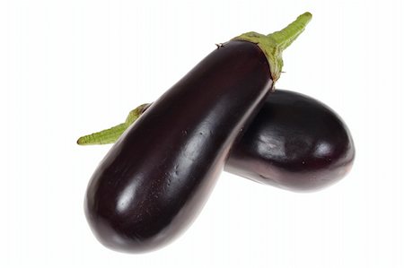 simsearch:400-04393823,k - two aubergine photo on the white background Stockbilder - Microstock & Abonnement, Bildnummer: 400-04243458