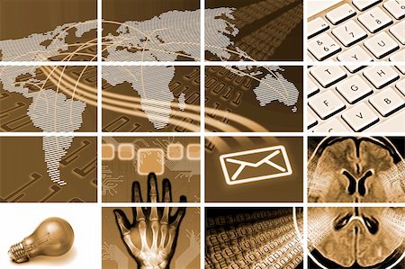 simsearch:400-04732690,k - Global communications and business compositions in sepia Stock Photo - Budget Royalty-Free & Subscription, Code: 400-04255190