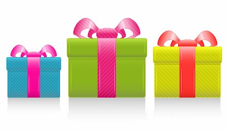 simsearch:400-05674434,k - Gift box with silk pink bow. Vector Illustration. EPS8 Stock Photo - Budget Royalty-Free & Subscription, Code: 400-04255227