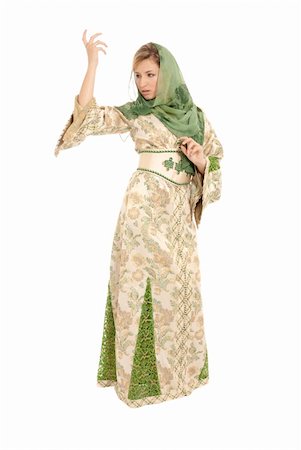 simsearch:400-04958336,k - Young arab woman with veil standing isolated on white background Foto de stock - Super Valor sin royalties y Suscripción, Código: 400-04255360